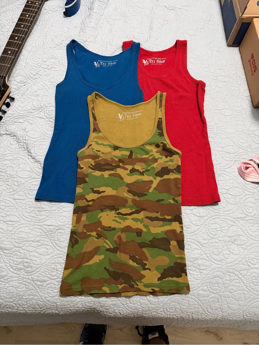 Kids' Tank Top Set - Blue, Red & Camo